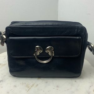 Architect black leather‎ crossbody bag